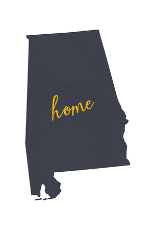 Alabama - Home State- Gray on White Posters by  Lantern Press