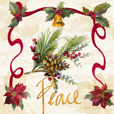 Christmas Poinsettia Ribbon II Poster by Lanie Loreth!