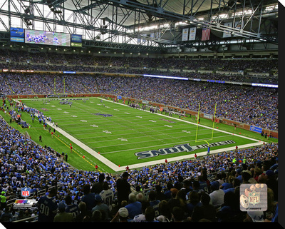 Detroit Lions Ford Field Stretched Canvas Print
