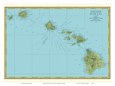 Rand McNally Atlas Map of Hawaii Prints by  Pacifica Island Art