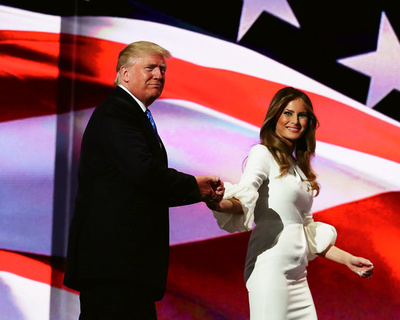 Presidential candidate Donald Trump and his wife, Melania Trump, during RNC July 18, 2016 Photo