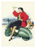 Vespa Piaggio Girl Giclee Print