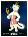 Cat and Cosmetic Mirror Giclée-Druck