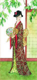 Lady with a Fan Print by Carolyn Shores-Wright
