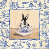 Conejo en taza de té III Pósters por Kari Phillips