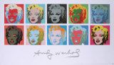 Ten Marilyns Collectable Print by Andy Warhol