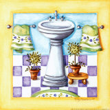 Cuarto de baño amarillo: lavabo Pósters por Kathy Middlebrook