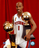 Chauncey Billups - 2004 NBA Championship & MVP Trophies  ©Photofile Photo