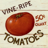 Am Strauch gereifte Tomaten Poster von David Carter Brown