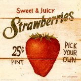 Sweet and Juicy Strawberries Plakat af David Carter Brown Sweet and Juicy Strawberries Plakat af David Carter Brown