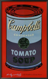Campbell's Soup Can, 1965 (blue & purple) Posters by Andy Warhol