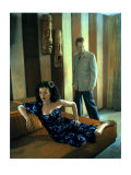 Affiche de la pin-up Richie Maria dans une chambre du motel Kona Kai reproduction procédé giclée par Richie Fahey