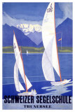 Poster de l'académie suisse de voile Segelschule reproduction procédé giclée