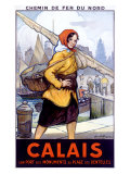 Port Calais Fishing Women Giclee Print