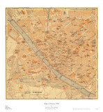 Mapa di Firenze, 1896 Posters by Lorenzo Fiore