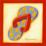 Red Flip Flop IV Prints by Kathy Middlebrook