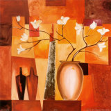Geometría floral en naranja II Láminas por Alfred Gockel Geometría floral en naranja II Láminas por Alfred Gockel