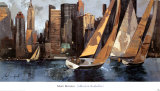 Sailboats in Manhattan I Plakater av Marti Bofarull Sailboats in Manhattan I Plakater av Marti Bofarull
