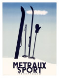 Metraux Downhill Ski Sports Giclee Print