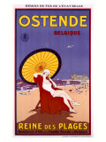 Belgium Ostende Beach Resort Giclee Print by Jessie Willcox-Smith