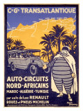 Poster Tour d'Afrique du Nord Pneus Michelin Reproduction procédé giclée par Bernard Villemot