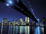 Brooklyn Bridge at Night Posters by Henri Silberman