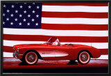 Corvette, 1957 - U.S. Flag Prints