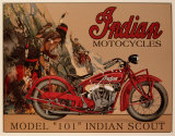 Motocicletas Indian: modelo 101 Scout Cartel de chapa Motocicletas Indian: modelo 101 Scout Cartel de chapa