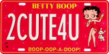 Betty Boop 2CUTE4U License Plate Plaque en métal