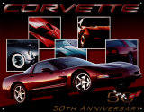 Chevy Corvette 50th Car Tin Sign