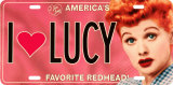 Nummernschild "Ich (Herz) LUCY (englischer Text) Blechschild