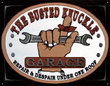 Busted Knuckle Garage Placa de lata