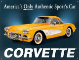Chevy '58 Vette Plaque en métal