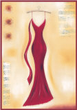 Red Evening Gown II Plakater av Lucy Barnard Red Evening Gown II Plakater av Lucy Barnard