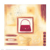 Red Vintage Purse Print by Lucy Barnard