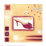 Red Evening Shoe Prints by Lucy Barnard