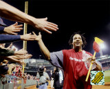 Manny Ramirez celebrating 2004 ALDS sweep of the Angels ©Photofile Photo