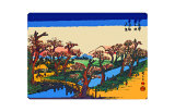 Evening Glow at the Koganei Bridge Stampa giclée di Hiroshige II
