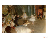 Ensayo en el escenario Lámina giclée por Edgar Degas
