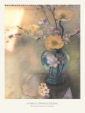 Poppies and Spring Blossoms Poster von Susan Friedman