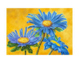 Blue Asters Poster par M. De Flaviis