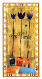 Blue Tulips Poster by Caroline Saxon