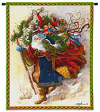 Windswept Santa Wall Tapestry by Peggy Abrams