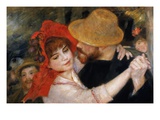 Détail du Bal à Bougival représentant un couple en train de danser Reproduction procédé giclée par Pierre-Auguste Renoir