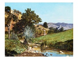 A Hunter in a Landscape Giclee Print by Paul Camille Guigou