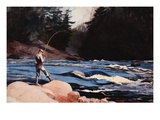 Man Fishing a New England Stream by Winslow Homer reproduction procédé giclée par Geoffrey Clements