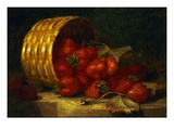 Painting of Strawberries in a Wicker Basket on a Ledge by Eloise Henriet Stannard Giclee Print