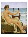 Lute Player by the Sea reproduction procédé giclée par Henry Holliday