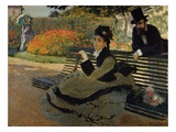 Camille Monet on a Garden Bench Lámina giclée por Claude Monet