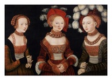 Les princesses Sibylle, Émilie, et Sidonie de Saxe reproduction procédé giclée par Lucas Cranach the Elder